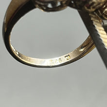 Load image into Gallery viewer, Ring, Sterling Silver Vermeil, Ruby, Emerald, Sapphire Three Stone, Vintage, Size 8 1/4