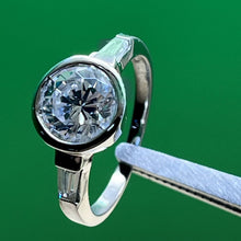 Load image into Gallery viewer, Ring, Sterling Silver, Large Clear Stone, CC makers mark, Size 8 1/4