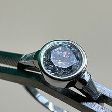 Load image into Gallery viewer, Ring, Sterling Silver, Large Clear Stone, CC makers mark, Size 8 1/4