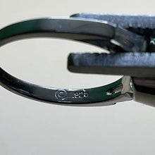 Load image into Gallery viewer, Ring, Sterling Silver, Large Clear Stone, CC makers mark, Size 8 1/4