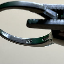 Load image into Gallery viewer, Ring, Sterling Silver, Large Clear Stone, CC makers mark, Size 8 1/4