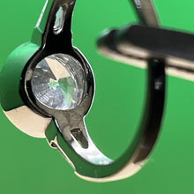 Load image into Gallery viewer, Ring, Sterling Silver, Large Clear Stone, CC makers mark, Size 8 1/4