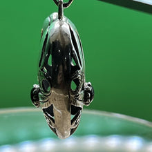 Load image into Gallery viewer, Pendant, Sterling Silver, Hollow Heart with Onyx, Double Sided