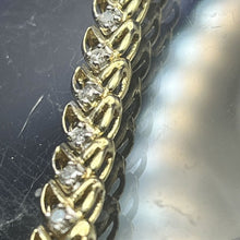 Load image into Gallery viewer, Bracelet, Tennis, Wheat Links with 37 Diamonds, Round Brilliant, 1.11 Carat TW, JAFA, 10K, 7 inches