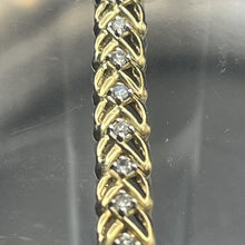 Load image into Gallery viewer, Bracelet, Tennis, Wheat Links with 37 Diamonds, Round Brilliant, 1.11 Carat TW, JAFA, 10K, 7 inches