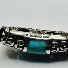 Load image into Gallery viewer, Slide Pendant, Sterling Silver, Turquoise Colored Stone