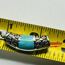 Load image into Gallery viewer, Slide Pendant, Sterling Silver, Turquoise Colored Stone