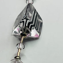 Load image into Gallery viewer, Necklace, Liquid Sterling Silver, Glass Beads, Black and White