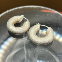 Load image into Gallery viewer, Earrings, Sterling Silver, Chunky Textured Hoops