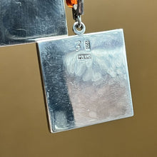 Load image into Gallery viewer, Earrings, Sterling Silver, Amber Grid Cabochans, Poland