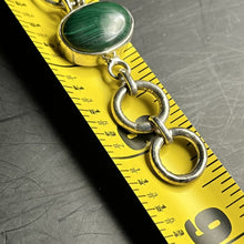 Load image into Gallery viewer, Bracelet, Sterling Silver, Malachite, 7 1/2 to 8 inch