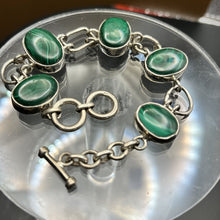 Load image into Gallery viewer, Bracelet, Sterling Silver, Malachite, 7 1/2 to 8 inch