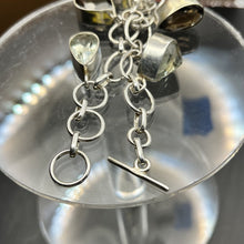 Load image into Gallery viewer, Bracelet, Sterling Silver, Multistone Smokey and Lemon Quartz, 8 1/4 inch