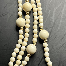 Load image into Gallery viewer, Necklace, Antique Ivory with 18k Yellow Gold Bead accents, 37 inches