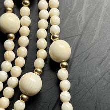 Load image into Gallery viewer, Necklace, Antique Ivory with 18k Yellow Gold Bead accents, 37 inches