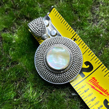 Load image into Gallery viewer, Pendant, Sterling Silver, Mother Of Pearl in Textured Setting, Indonesia