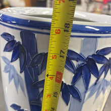 Load image into Gallery viewer, Umbrella Stand, Blue and White ceramic, Hand Painted Asian Style