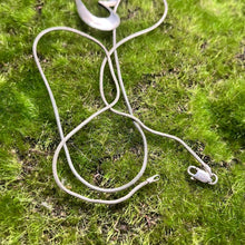 Load image into Gallery viewer, Necklace and Pendant, Sterling Silver, Open Heart, Snake Chain, 20 inches