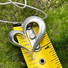 Load image into Gallery viewer, Necklace and Pendant, Sterling Silver, Open Heart, Snake Chain, 20 inches