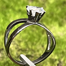 Load image into Gallery viewer, Ring, Sterling Silver, DQ CZ Heart Shaped Stone, Size 9 1/2