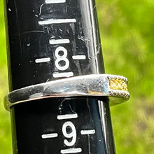 Load image into Gallery viewer, Ring, Sterling Silver, Yellow Diamonds in Gold Vermeil Prongs, Size 8 1/2