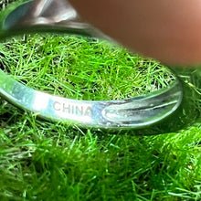 Load image into Gallery viewer, Ring, Sterling Silver, Yellow Diamonds in Gold Vermeil Prongs, Size 8 1/2