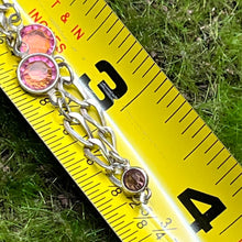 Load image into Gallery viewer, Bracelet, Sterling Silver, Avon with Bezel Set Pink Stone Accents, 7 inches