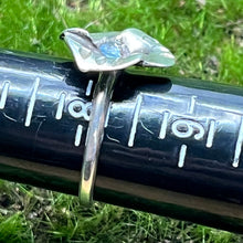 Load image into Gallery viewer, Ring, Sterling Silver, Flower with Blue Stone in Center, Size 8 1/4