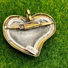 Load image into Gallery viewer, Pendant, Sterling Silver, Silver Heart with Gold Border, Full Circle, Large