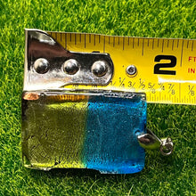 Load image into Gallery viewer, Pendant, Sterling Silver, Dichroic Glass, Blue and Yellow/Green