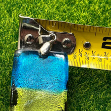 Load image into Gallery viewer, Pendant, Sterling Silver, Dichroic Glass, Blue and Yellow/Green