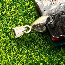 Load image into Gallery viewer, Pendant, Sterling Silver, Dichroic Glass, Blue and Yellow/Green