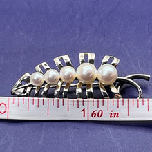 Load image into Gallery viewer, Earrings and Brooch Set, Mikimoto Tokyo, Akoya Pearls and Sterling, Screw Back