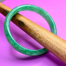 Load image into Gallery viewer, Bracelet, Bangle, Jadeite, High Grade, 56 mm, D Shaped Cross Section