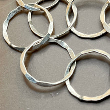 Load image into Gallery viewer, Necklace, Sterling Silver, A Series of Textured Rings, 16 In