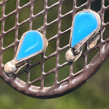 Load image into Gallery viewer, Earrings, Sterling Silver, Turquoise, Native American, Sylvia Peina