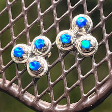 Load image into Gallery viewer, Earrings, Sterling Silver, Three Opals, Native American, Cyrus Lutse