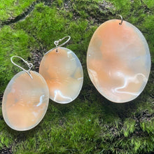 Load image into Gallery viewer, Earrings and Pendant Set, Sterling Silver, Abalone Hand Carved Cameos, Signed