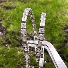 Load image into Gallery viewer, Bracelet, Sterling Silver, Tennis Style with baguettes and round CZ, 8 inch