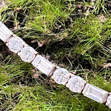 Load image into Gallery viewer, Bracelet, Sterling Silver, Tennis Style with baguettes and round CZ, 8 inch
