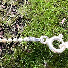 Load image into Gallery viewer, Necklace with Pendant, Sterling Silver, Mini Ball Chain with Dog Tag Style Pendant, 17 1/2 inches