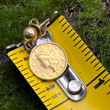 Load image into Gallery viewer, Earrings, 14K Yellow Gold Ball and Post, Coin Replica of 1853 Dollar is Gold Plated Only
