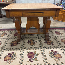 Load image into Gallery viewer, Antique Eastlake Parlor Table, Enamel Metal Top