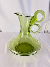 Load image into Gallery viewer, Lovely Green Double Loop Handled Husted Handblown Bischoff Pitcher