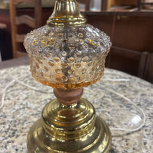 Load image into Gallery viewer, Vintage Amber Hobnail Glass Lamp Working Condition