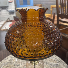 Load image into Gallery viewer, Vintage Amber Hobnail Glass Lamp Working Condition