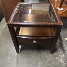 Load image into Gallery viewer, Side Table With Smoked Glass Top