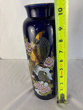 Load image into Gallery viewer, Beautiful Decorative Kutani Cobalt Blue Vase with Pheasant