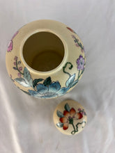 Load image into Gallery viewer, Ginger Jar, Hand Painted Chinese Porcelain, Cream with Flowers, Decoration Only