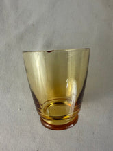 Load image into Gallery viewer, Decanter and Shot Glass Set, 6 Glasses, Amber Glass, MCM with Foot